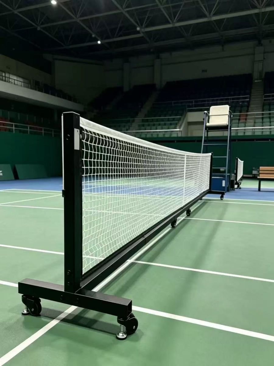 Movable Badminton Net Post System with Wheels view 2