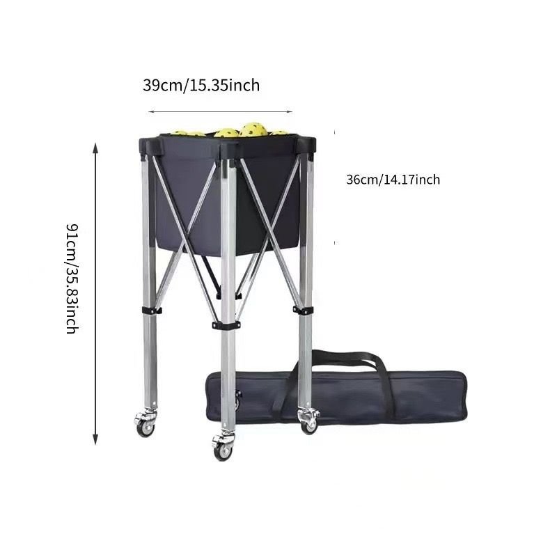 Pickleball / Tennis Ball Cart — Aluminum Foldable view 3